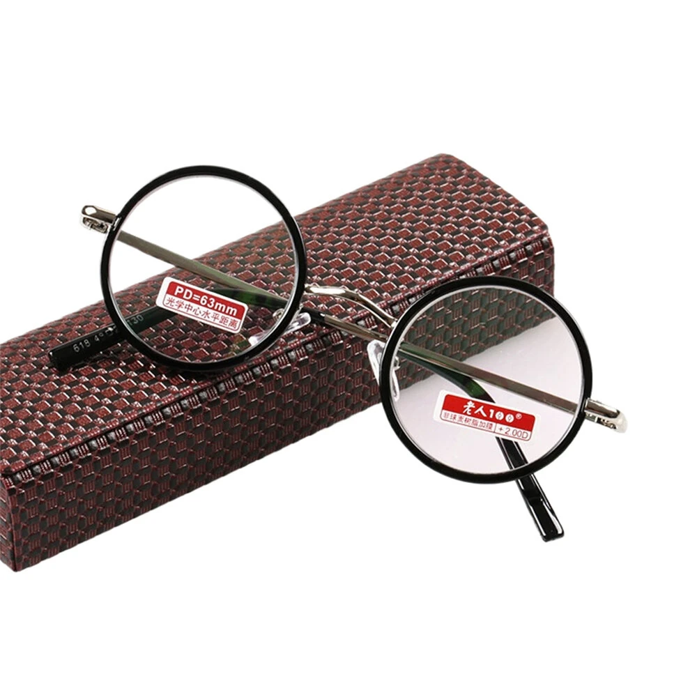 (image for) Retro Round Metal Frame Reading Glasses Minimalist Anti-blue Light Presbyopia Eyeglasses